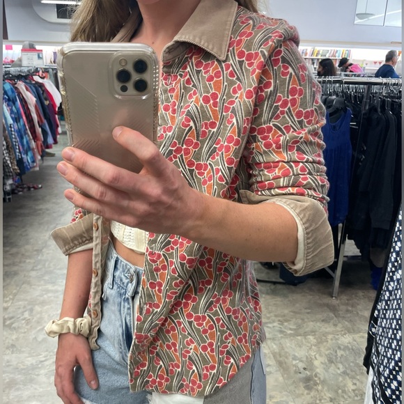 Multi color groovy/psychedelic print cardigan size 4/S (size 42 UK) - Picture 2 of 6